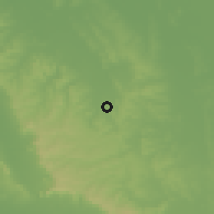 Shaded relief of the 57 km around Eusebio Ayala, drawn from the GMTED2010 grid