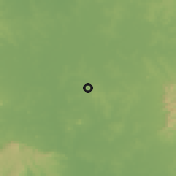 Shaded relief of the 57 km around Félix Pérez Cardozo, drawn from the GMTED2010 grid
