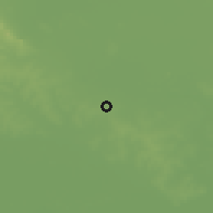 Shaded relief of the 57 km around General Delgado, drawn from the GMTED2010 grid