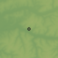 Shaded relief of the 58 km around General Isidro Resquín, drawn from the GMTED2010 grid