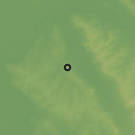Shaded relief of the 57 km around Areguá, drawn from the GMTED2010 grid