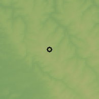 Shaded relief of the 58 km around Guayaibi, drawn from the GMTED2010 grid