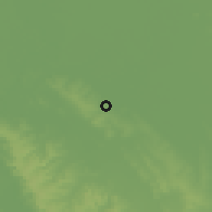 Shaded relief of the 58 km around Arroyos y Esteros, drawn from the GMTED2010 grid
