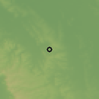Shaded relief of the 57 km around Isla Pucú, drawn from the GMTED2010 grid