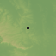 Shaded relief of the 57 km around Itacurubí de la Cordillera, drawn from the GMTED2010 grid