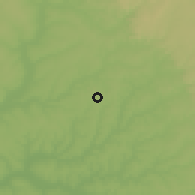 Shaded relief of the 58 km around Itanará, drawn from the GMTED2010 grid