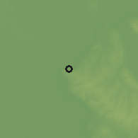 Shaded relief of the 57 km around Asunción, drawn from the GMTED2010 grid