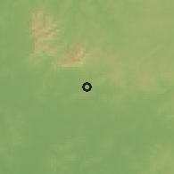 Shaded relief of the 57 km around José Fasardi, drawn from the GMTED2010 grid