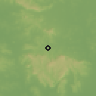 Shaded relief of the 57 km around La Colmena, drawn from the GMTED2010 grid