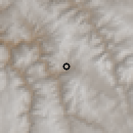 Shaded relief of the 59 km around Acomayo, drawn from the GMTED2010 grid