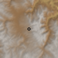 Shaded relief of the 60 km around Cajabamba, drawn from the GMTED2010 grid