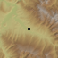 Shaded relief of the 60 km around Cajaruro, drawn from the GMTED2010 grid