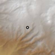 Shaded relief of the 59 km around Camilaca, drawn from the GMTED2010 grid