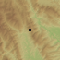 Shaded relief of the 60 km around Campanilla, drawn from the GMTED2010 grid
