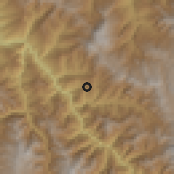 Shaded relief of the 60 km around Camporredondo, drawn from the GMTED2010 grid