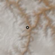 Shaded relief of the 59 km around Canaria, drawn from the GMTED2010 grid