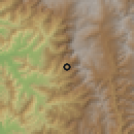 Shaded relief of the 60 km around Canchaque, drawn from the GMTED2010 grid