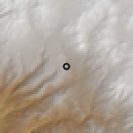 Shaded relief of the 59 km around Candarave, drawn from the GMTED2010 grid