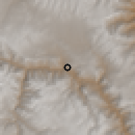 Shaded relief of the 59 km around Cangallo, drawn from the GMTED2010 grid