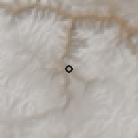 Shaded relief of the 59 km around Carapo, drawn from the GMTED2010 grid