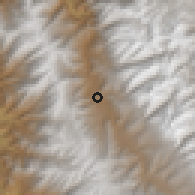 Shaded relief of the 60 km around Caraz, drawn from the GMTED2010 grid