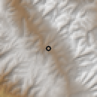 Shaded relief of the 60 km around Carhuaz, drawn from the GMTED2010 grid