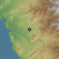 Shaded relief of the 60 km around Casma, drawn from the GMTED2010 grid