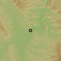 Shaded relief of the 60 km around Caspisapa, drawn from the GMTED2010 grid