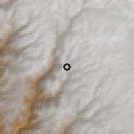 Shaded relief of the 60 km around Castrovirreyna, drawn from the GMTED2010 grid
