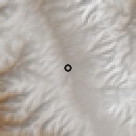 Shaded relief of the 60 km around Catac, drawn from the GMTED2010 grid