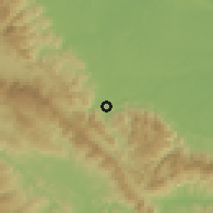 Shaded relief of the 60 km around Caynarachi, drawn from the GMTED2010 grid