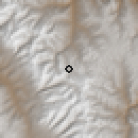 Shaded relief of the 60 km around Chacas, drawn from the GMTED2010 grid