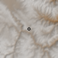 Shaded relief of the 60 km around Acostambo, drawn from the GMTED2010 grid