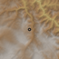 Shaded relief of the 60 km around Chalamarca, drawn from the GMTED2010 grid
