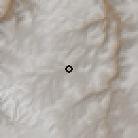 Shaded relief of the 59 km around Challhuahuacho, drawn from the GMTED2010 grid