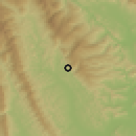 Shaded relief of the 60 km around Agua Blanca, drawn from the GMTED2010 grid