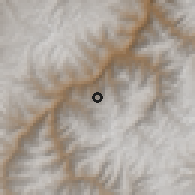 Shaded relief of the 59 km around Chapimarca, drawn from the GMTED2010 grid