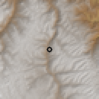 Shaded relief of the 60 km around Chavin de Pariarca, drawn from the GMTED2010 grid