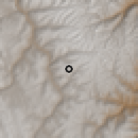 Shaded relief of the 60 km around Chavinillo, drawn from the GMTED2010 grid