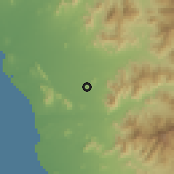 Shaded relief of the 60 km around Chepén, drawn from the GMTED2010 grid