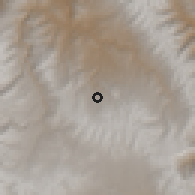 Shaded relief of the 60 km around Chiara, drawn from the GMTED2010 grid