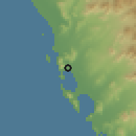 Shaded relief of the 60 km around Chimbote, drawn from the GMTED2010 grid