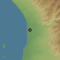 Shaded relief of the 60 km around Chincha Baja, drawn from the GMTED2010 grid