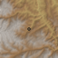 Shaded relief of the 60 km around Chinchao, drawn from the GMTED2010 grid