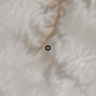 Shaded relief of the 59 km around Chipao, drawn from the GMTED2010 grid