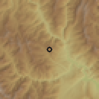 Shaded relief of the 60 km around Chirinos, drawn from the GMTED2010 grid