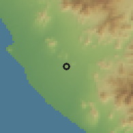 Shaded relief of the 60 km around Chocope, drawn from the GMTED2010 grid
