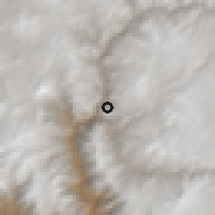 Shaded relief of the 59 km around Chojata, drawn from the GMTED2010 grid