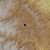 Shaded relief of the 60 km around Chontabamba, drawn from the GMTED2010 grid