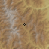 Shaded relief of the 60 km around Chontali, drawn from the GMTED2010 grid